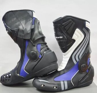 Moto Kožené Čižmy Sports Blue