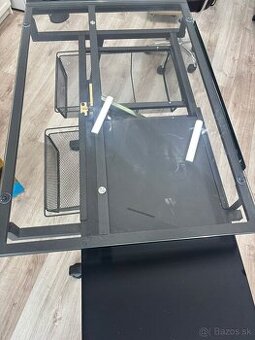 Kresliaci stôl - 120 x 60 x 90 cm - nakloniteľný - sklenená