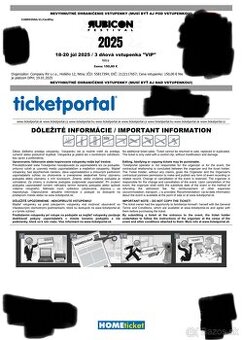3-DAY VIP RUBICON TICKET(3 DŇOVÝ VIP RUBICON LÍSTOK)