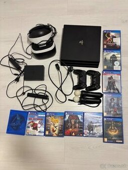 PS4 PRO 1TB + PS VR + hry