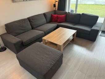Rohová sedačka Ikea Kivik + taburet + stolík