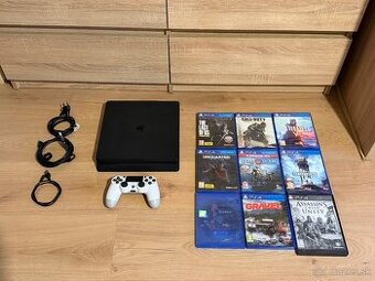 Sony PlayStation 4 Slim 1TB + originál ovládač a PS4 hry