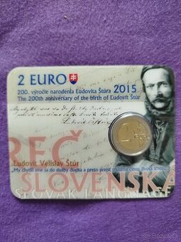 2 euro minca Slovensko 2015 Štúr coincard