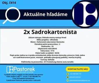 Sadrokartonisti a aj iné stavebné práce NEMECKO