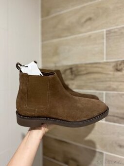 Hnede kozene chelsea cizmy zara 43