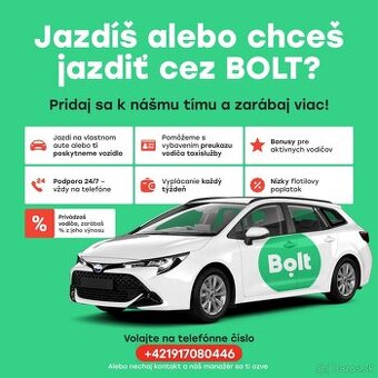 BOLT UBER vodič taxi Bratislava