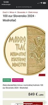 100€ modrotlač