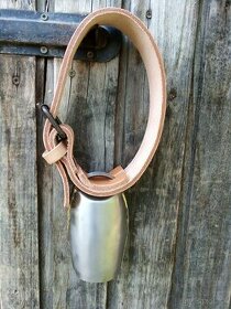 Kožený remeň s plechovým zvoncom- ovce - 1