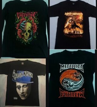 Metal-rock tričká rôzne - čierne - bavlna