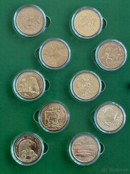 Komplet 10 minci 5 euro Fauna a Flora s Albumom