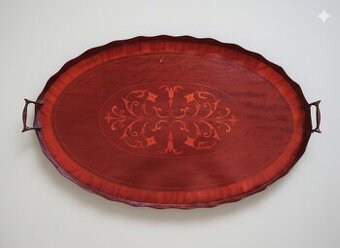 Elegantný anglický podnos s intarziou