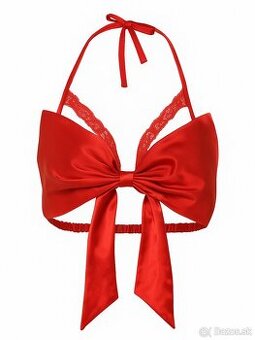 Červená podprsenka s mašľou