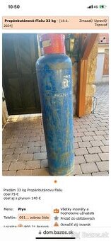 Propánbutánová fľaša 33KG