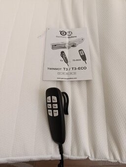 Elektrická polohovacia posteľ, boxspring, sivá, 120x200, MUR