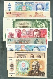 Staré bankovky sestava 1961-1988 - 8 kusů