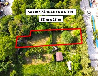 ZÁHRADA V NITRE 543 m2 s možnosťou výstavby