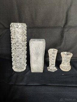 brúsené sklo, váze, popoľníky...