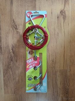 Uväzovací kolík pre psa s oceľovým lankom (Set)