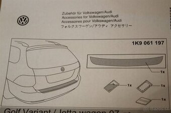 1k9061197 Ochranná lišta nakladacej hrany pre Golf MK5 MK6 1