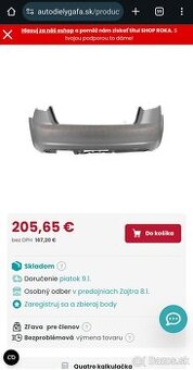 Zadný nárazník na Audi a3 sportback