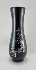 Stará váza  / zdobená /   perleťou - 19.2 cm