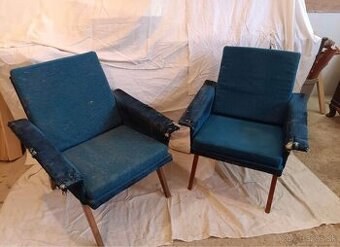 Staré ikonické retro kreslá k oprave - kus 50€ 75x68x72