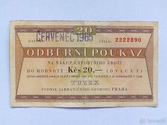 TUZEX BONY 20 KČS 1965