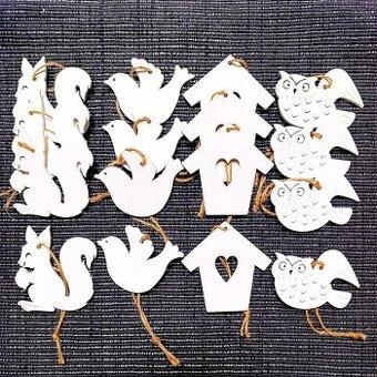 biele vianonce ozdoby 16 kusov