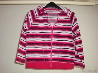 Dievčenská pestrofarebná pásikavá mikina s kapucňou zn. NEXT