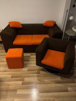Sedacia súprava , gauč kreslo taburetka