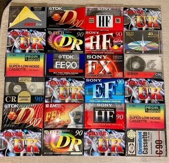 Predám audio kazety nové zabalené 24 ks mix