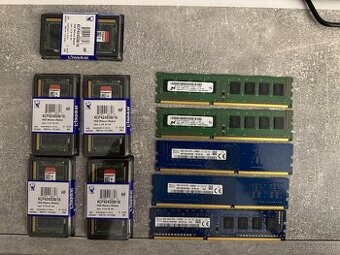 Predám RAM pamäte – 16GB DDR4 SO-DIMM, DDR3 DIMM