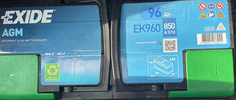 Autobateria AGM uplne novaEXIDE EK960-96Ah-850A-CenaDohodou