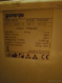 Predám mrazak značka Gorenje - 1