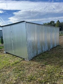 Plechová garáž 3×5 m – vhodná aj ako stavebná búda 2.trieda