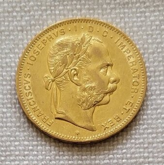 Zlatý rakúsky 8 zlatník FJI 1871 bz, vzácnejší druhý ročník