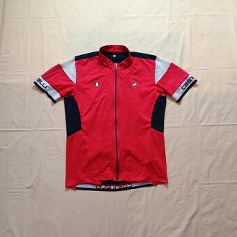 Castelli červený cyklistický dres tričko na bicykel XXL (M)