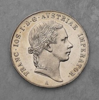 Strieborný Konvenčný Toliar 1855/4 A - FJ I. - Krásny