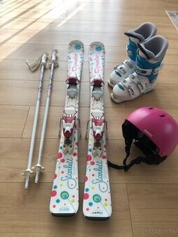Detské lyže 110, lyžiarky, prilba