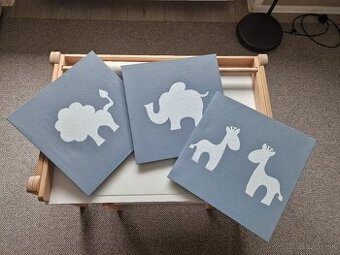 Ručne maľované obrázky 40x40 cm na plátne séria