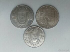 Strieborne mince z 1.svk republiky 1939-41