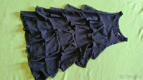 Volánikové šaty čierne veľkosť 158 - 1