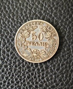 50 Pfennig 1877 J, RR velmi vzacny