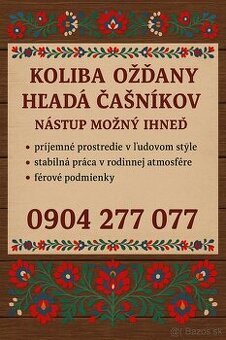 Koliba Ožďany hľadá čašníkov