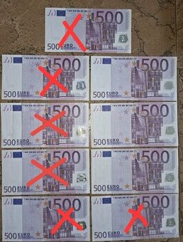 Predám 500 a 200 eurové bankovky