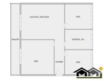POSLEDNÝ VOĽNÝ NA PREDAJ 4 IZBOVÝ BYT S KRÁSNYM VÝHĽADOM NA 