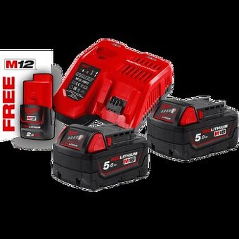Milwaukee AKU sada akumulátorov + nabíjačka M18 NRG-502 4933