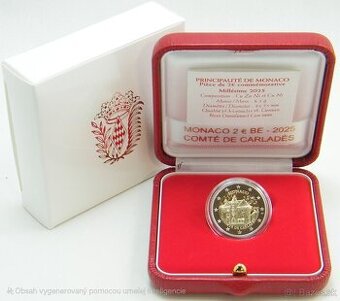 2 euro 2€ pamätná minca Monaco Monako 2025 proof
