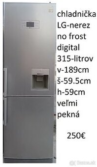 predám chladničku LG-nerez no frost-aj iné