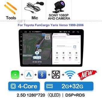 Rádio Android Toyota Yaris Verso